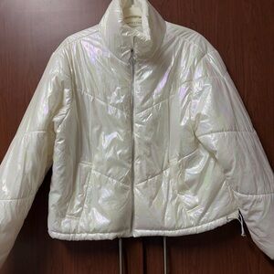Elegant Iridescent Women's Puffer Jacket